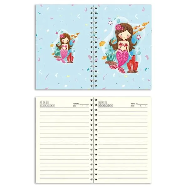 GRATIS Ringbuch-Block zum Painten, Meerjungfrau, rund & Sondersteine, ca. 14x21cm, liniert