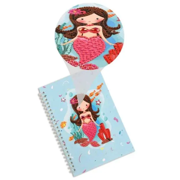 GRATIS Ringbuch-Block zum Painten, Meerjungfrau, rund & Sondersteine, ca. 14x21cm, liniert