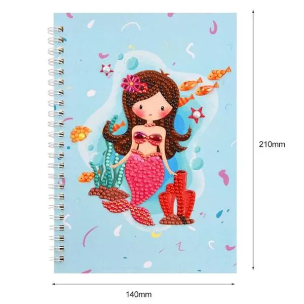 GRATIS Ringbuch-Block zum Painten, Meerjungfrau, rund & Sondersteine, ca. 14x21cm, liniert