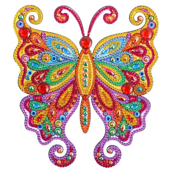 Aufkleber groß, Motiv Schmetterling, ca. 19,5x17cm, Painting-Set komplett mit runden Steine