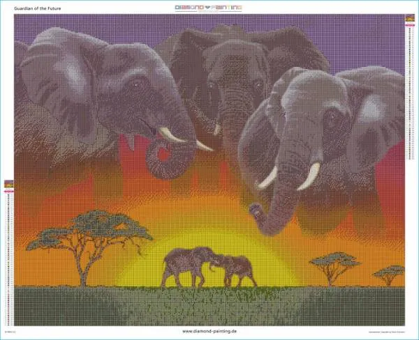 Schim Schimmel, Guardian of the Future, 100x80cm, 70 colours, round stones, full image