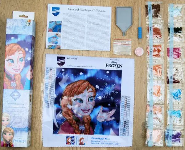 Diamond Painting Bild, Disney, Anna (Eiskönigin), 22x22cm, runde Steine, Teilbild