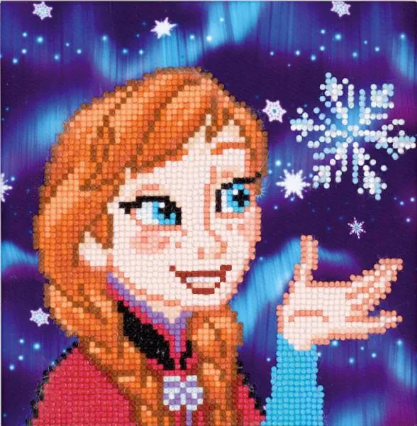 Diamond Painting Bild, Disney, Anna (Eiskönigin), 22x22cm, runde Steine, Teilbild