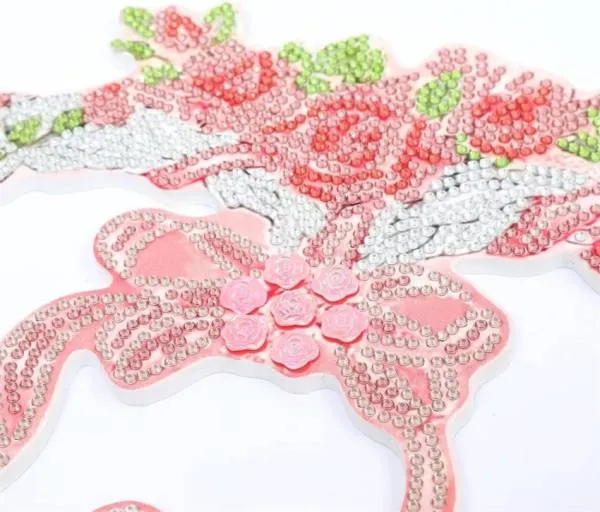 Door wreath, wedding, approx. 30x30cm, 9mm thickness, rhinestones & special stones