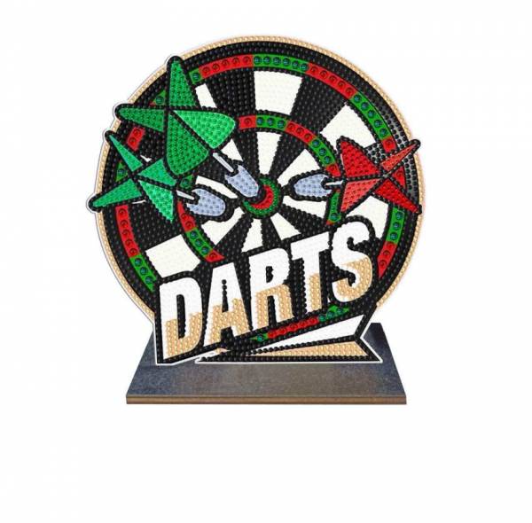Aufsteller - Darts, Deko zum Painten, ca. 19cm, normale-, Strass- und Sondersteine