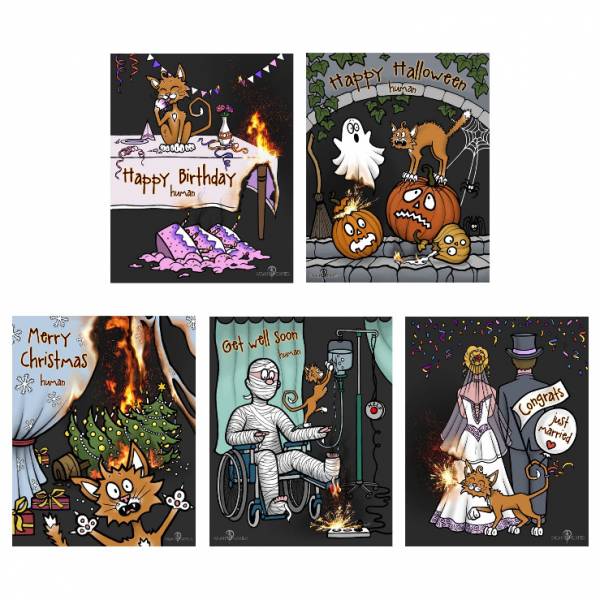 Diamond Painting, greeting cards to paint complete with stones, 5 motifs, postcards with envelope