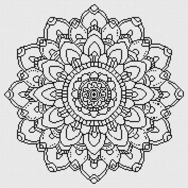 Canvas with motif (without stones) Mandala, 50x50cm, for square stones, full screen