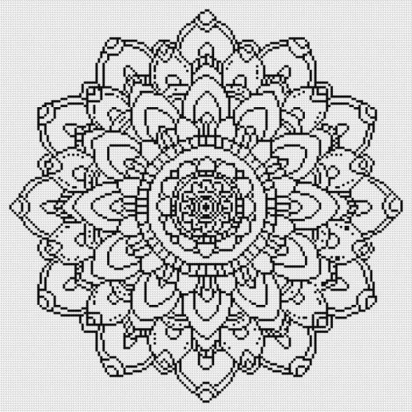 Leinwand mit Motiv (ohne Steine) Mandala, 50x50cm, für eckige Steine, Vollbild