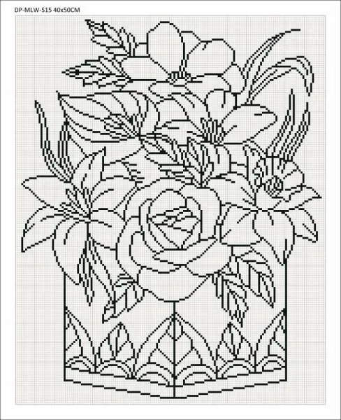 Leinwand mit Motiv (ohne Steine) Flower box, 40x50cm, für eckige Steine, Vollbild