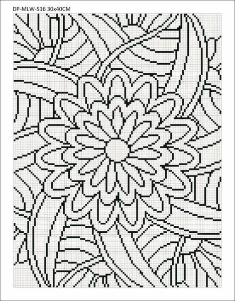 Leinwand mit Motiv (ohne Steine) Blumenwirbel, 30x40cm, für eckige Steine, Vollbild