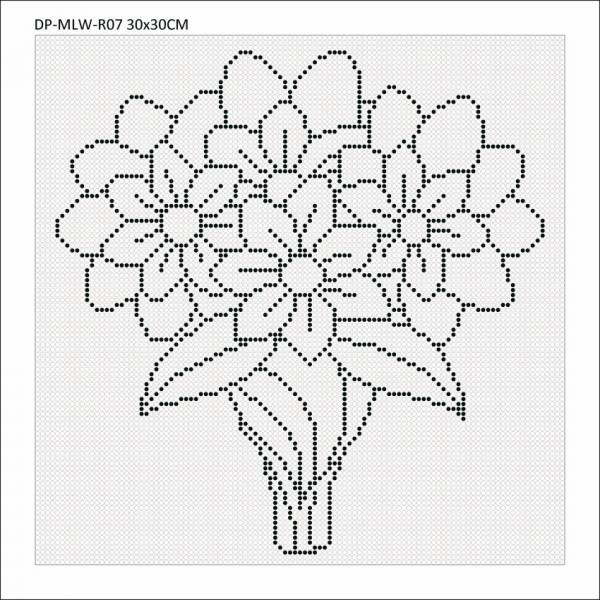 Leinwand mit Motiv (ohne Steine) Blumenstrauß, 30x30cm, für eckige Steine, Vollbild