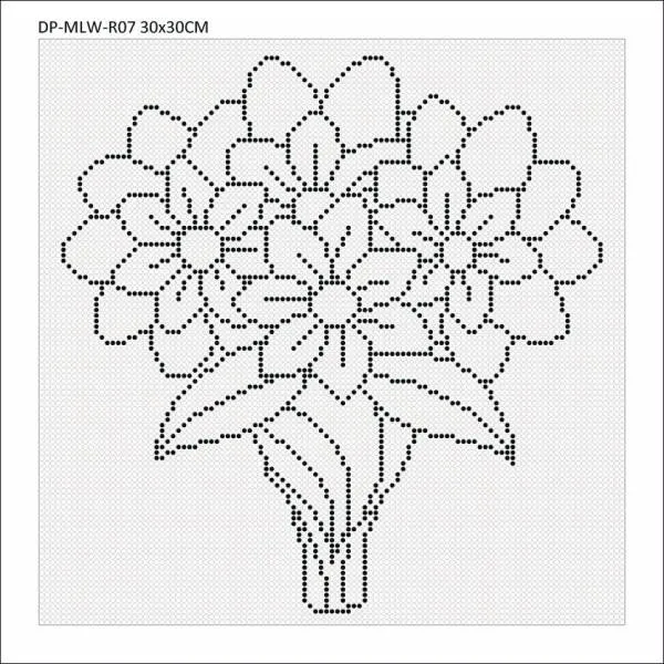Leinwand mit Motiv (ohne Steine) Blumenstrauß, 30x30cm, für eckige Steine, Vollbild