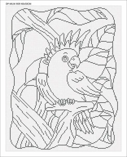 Leinwand mit Motiv (ohne Steine) Dancing Parrot, 40x50cm, für runde Steine, Vollbild