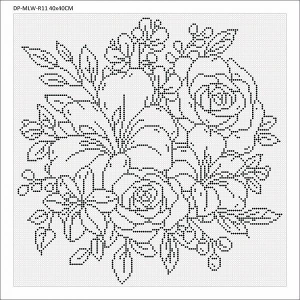 Leinwand mit Motiv (ohne Steine) Bed of Flowers, 40x40cm, für runde Steine, Vollbild