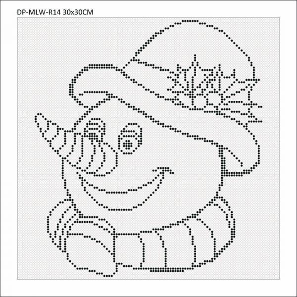 Leinwand mit Motiv (ohne Steine) Schneemann, 30x30cm, für runde Steine, Vollbild