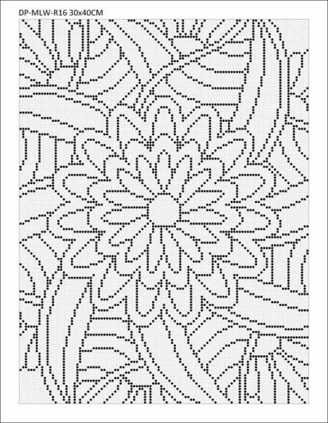 Leinwand mit Motiv (ohne Steine) Blumenwirbel, 30x40cm, für runde Steine, Vollbild