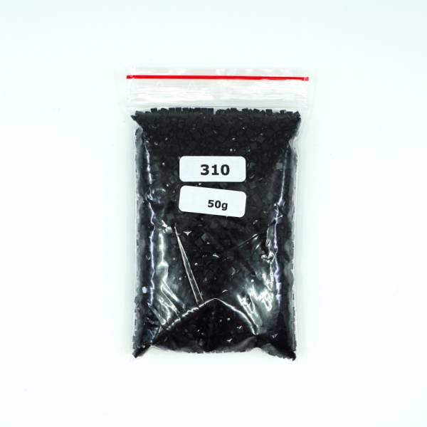 Steinchen, eckig (square), Farbe 310, Schwarz, Tüte mit 50 Gramm