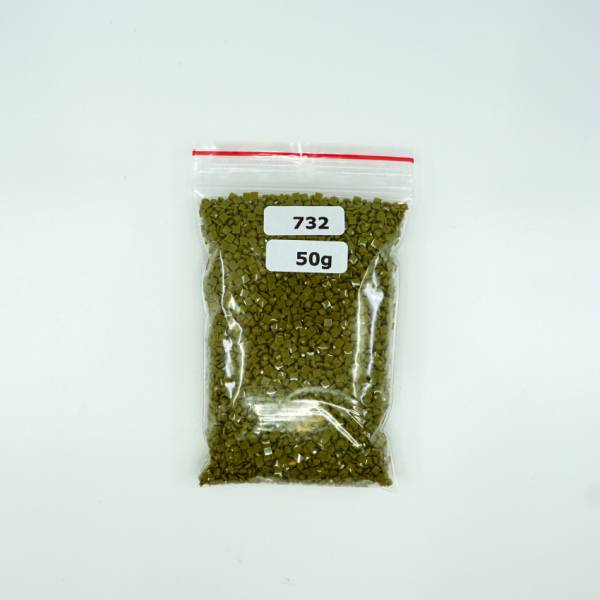 Steinchen, eckig (square), Farbe 732, Olive Green, Tüte mit 50 Gramm