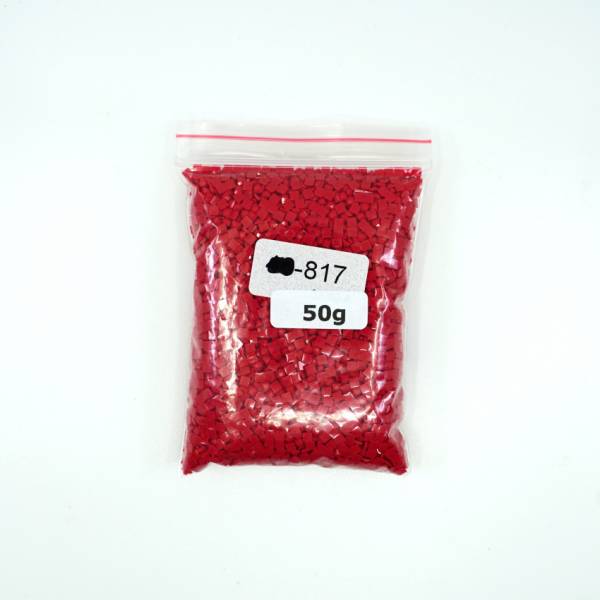 Steine, eckig (square), Farbe 817, Coral Red Very Dark, Tüte mit 50 Gramm