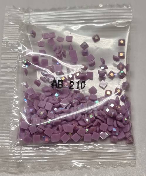 AB Stones, square, (Iridescent), 210, Lavender, 200 pieces