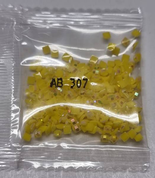 AB Steine, eckig, (Irisierend), 307, Lemon, 200 Stück