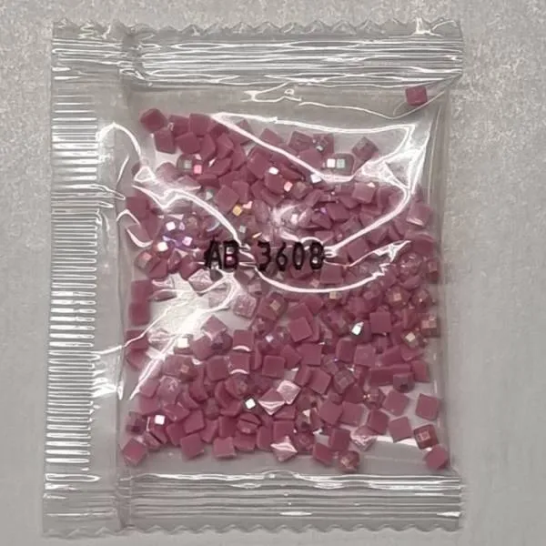 AB Stones, square, (Iridescent), 3608, Plum Very Light, 200 pcs.