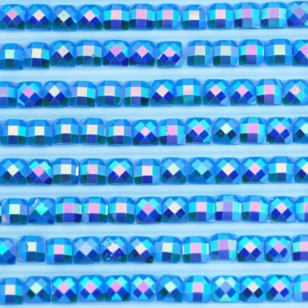 AB Stones, square, (Iridescent), 3843, Electric Blue, 200 pcs.
