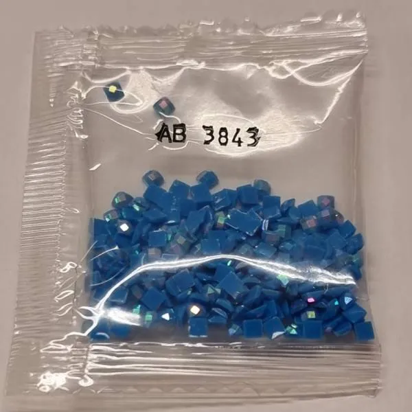 AB Stones, square, (Iridescent), 3843, Electric Blue, 200 pcs.