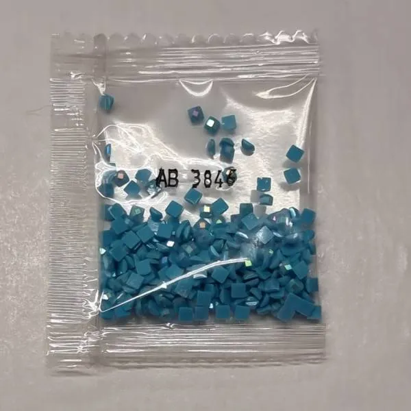 AB Stones, square, (Iridescent), 3846, Bright Turquoise Light, 200 pieces