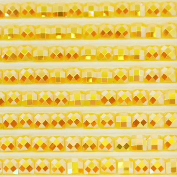 AB Stones, square, (Iridescent), 444, Lemon Dark, 200 pieces