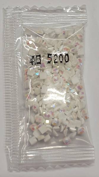 AB Steine, eckig, (Irisierend), 5200, Snow White, 200 Stück