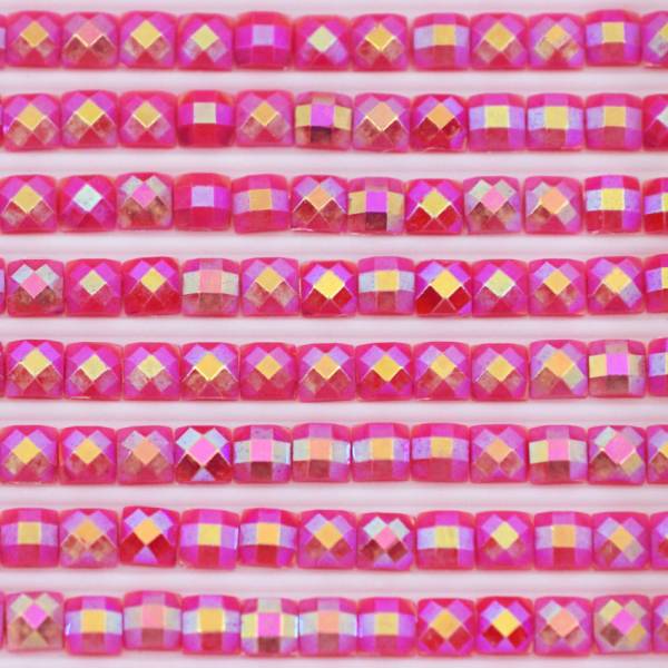 AB Stones, square, (Iridescent), 601, Cranberry Dark, 200 pieces