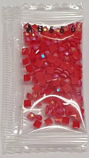 AB Steine, eckig, (Irisierend), 666, Red Bright, 200 Stück