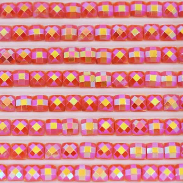 AB Stones, square, (Iridescent), 720, Orange Spice Dark, 200 pieces