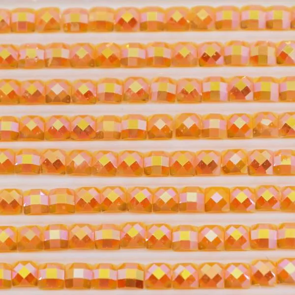 AB Stones, square, (Iridescent), 742, Tangerine Light, 200 pcs.