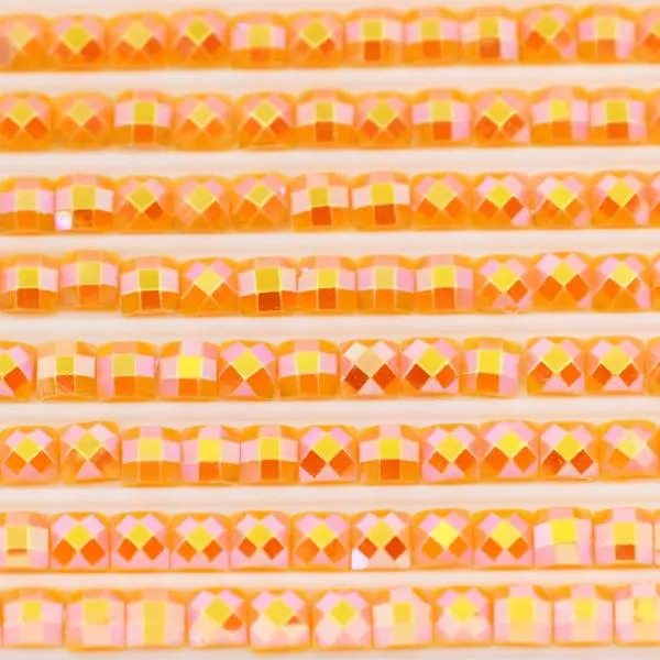 AB stones, square, (Irisizing), 972, Canary Deep, 200 pieces