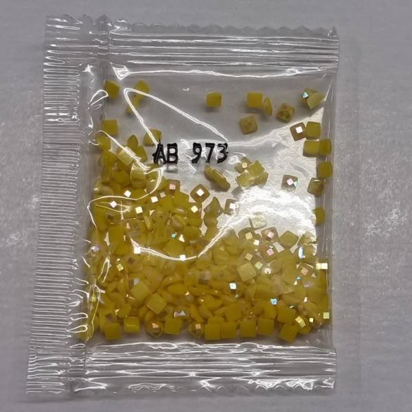 AB Steine, eckig, (Irisierend), 973, Canary Bright, 200 Stück