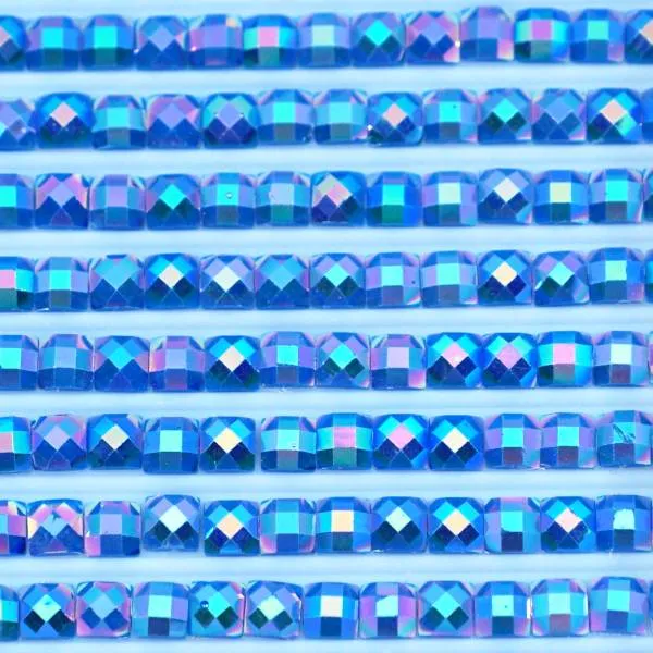 AB Stones, square, (Iridescent), 995, Electric Blue Dark, 200 pcs.