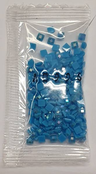 AB stones, square, (Irisizing), 996, Electric Blue Medium, 200 pieces