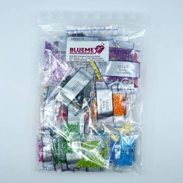 Set, square stones, all AB stones from B5200, 150 - 3846, one bag each