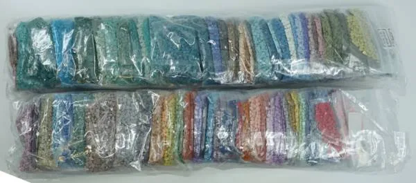 Mixed pack of square stones, various colours in foil bags, 0.5 KG