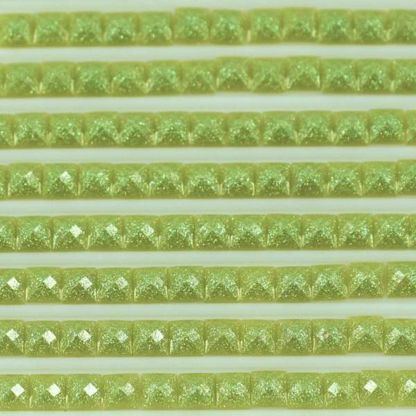 Feensteine, eckig, (glitzernd), 166, Lime Green, 500 Stück