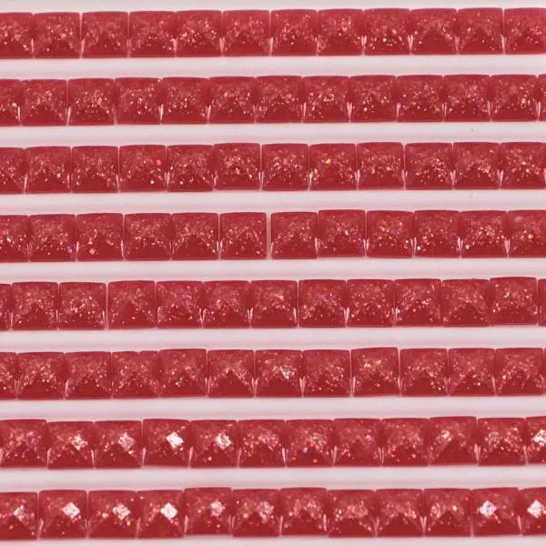 Fairy stones, square, (sparkling), 304, Red Medium, 500 pieces