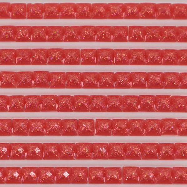 Feensteine, eckig, (glitzernd), 349, Coral Dark, 500 Stück