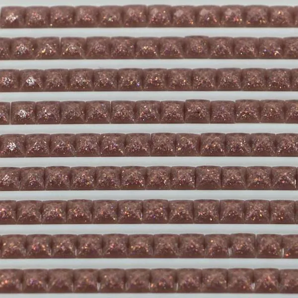 Feensteine, eckig, (glitzernd), 3860, Cocoa, 500 Stück