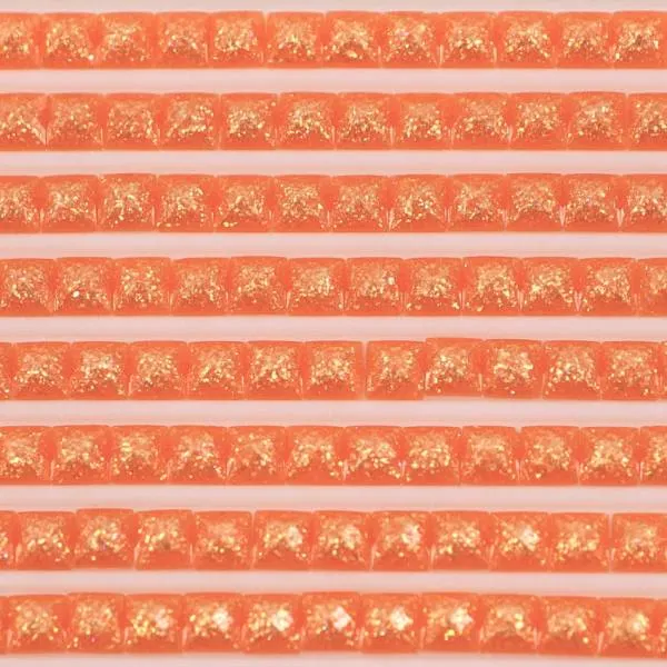 Feensteine, eckig, (glitzernd), 608, Orange Bright, 500 Stück