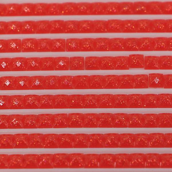Feensteine, eckig, (glitzernd), 666, Red Bright, 500 Stück