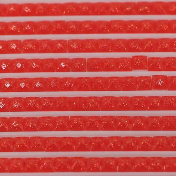 Fairy stones, square, (sparkling), 666, Red Bright, 500 pieces