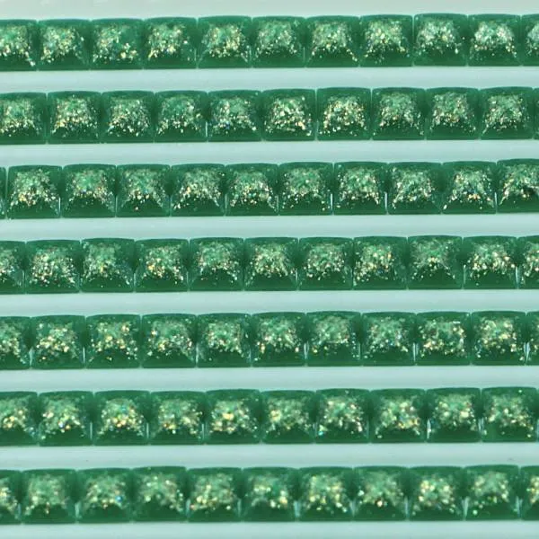 Feensteine, eckig, (glitzernd), 699, Green, 500 Stück