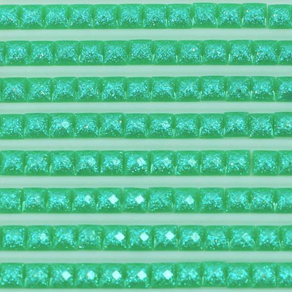 Feensteine, eckig, (glitzernd), 912, Emerald Green Light, 500 Stück